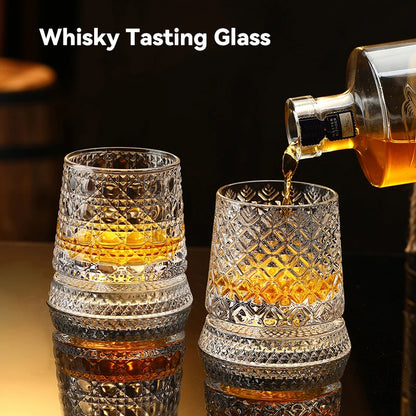 Rotating Crystal Whisky Glass