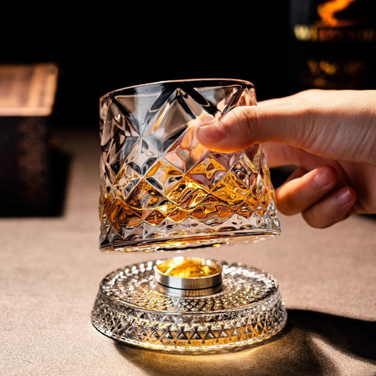 Rotating Crystal Whisky Glass