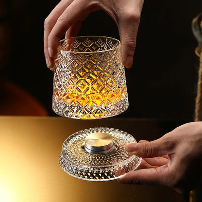 Rotating Crystal Whisky Glass