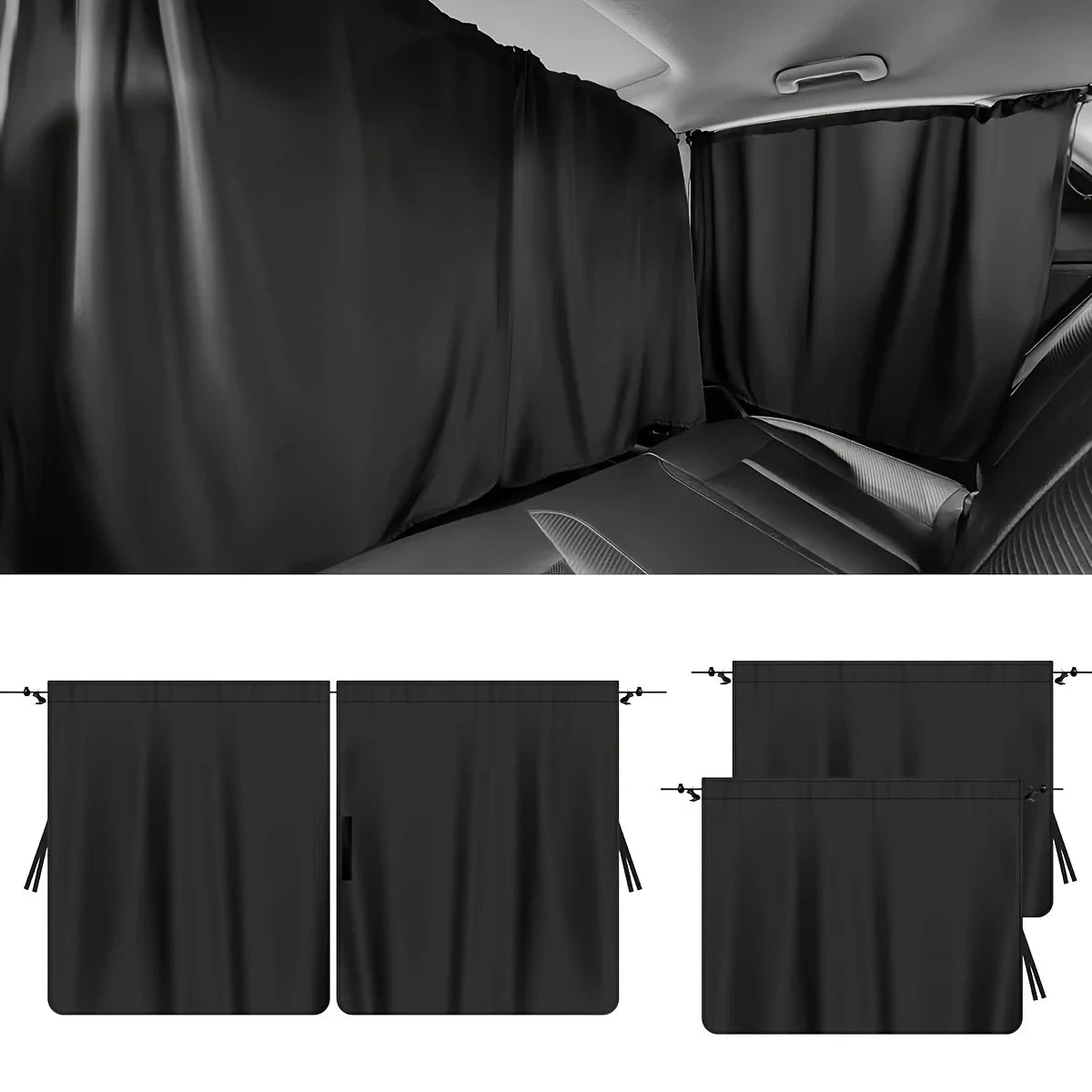 Car Privacy Curtains Set 4Pces