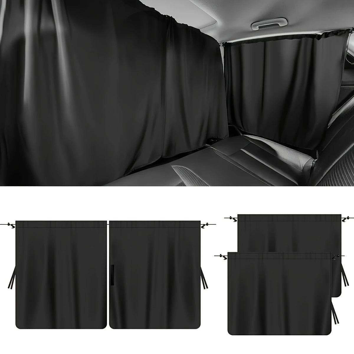 Car Privacy Curtains Set 4Pces