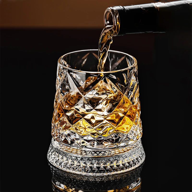 Rotating Crystal Whisky Glass