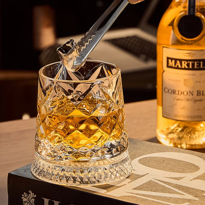 Rotating Crystal Whisky Glass